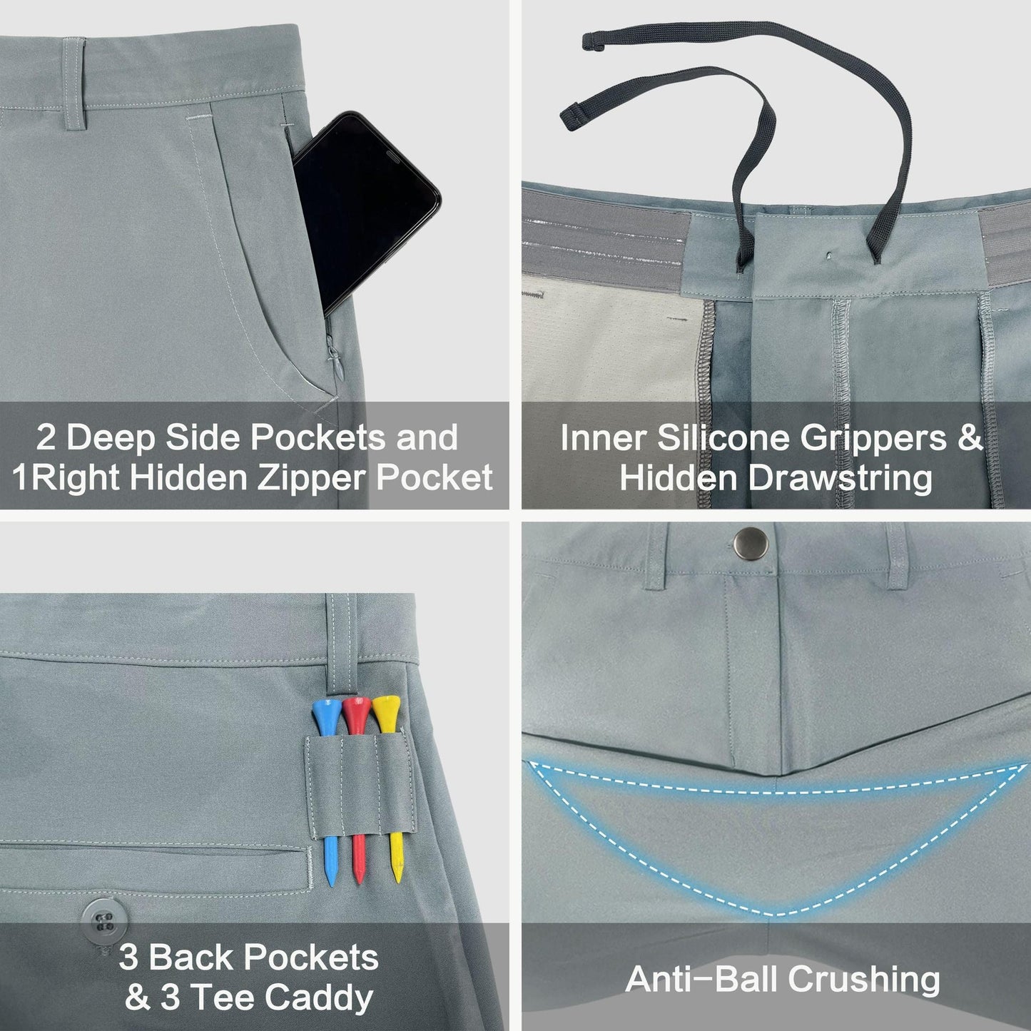 New Men's Outdoor Elastic Quick-Drying Golf Formal Pants Work Business Casual Comfortable Lightweight Trousers
