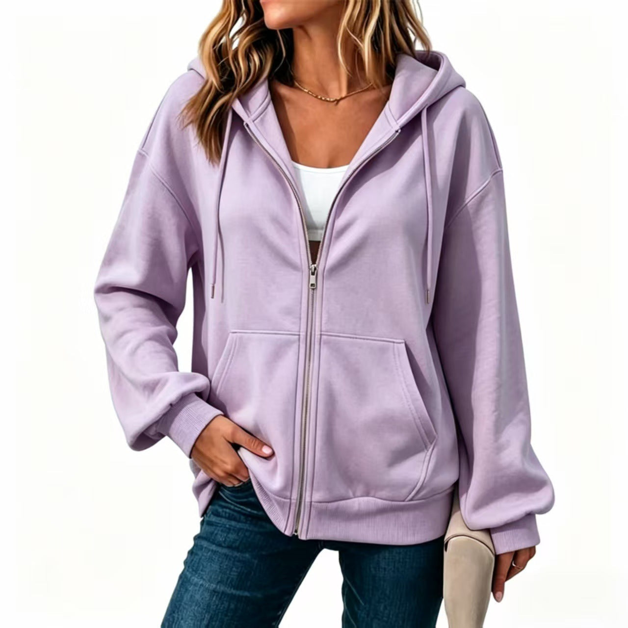 Casual Cardigan With Dropped Shoulders And Long Sleeves
