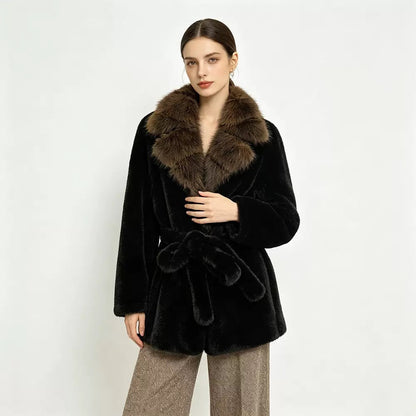 AutumnWinter Fashion Mid-length Coat With A Buttoned Lapel Design