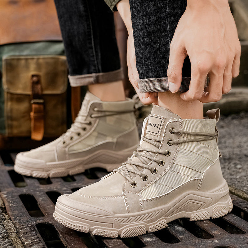 High-top Martin Boots For Men, New Arrival For Autumn, Work Safety Shoes For Construction Sites, Non-slip Wear-resistant Casual Work Boots