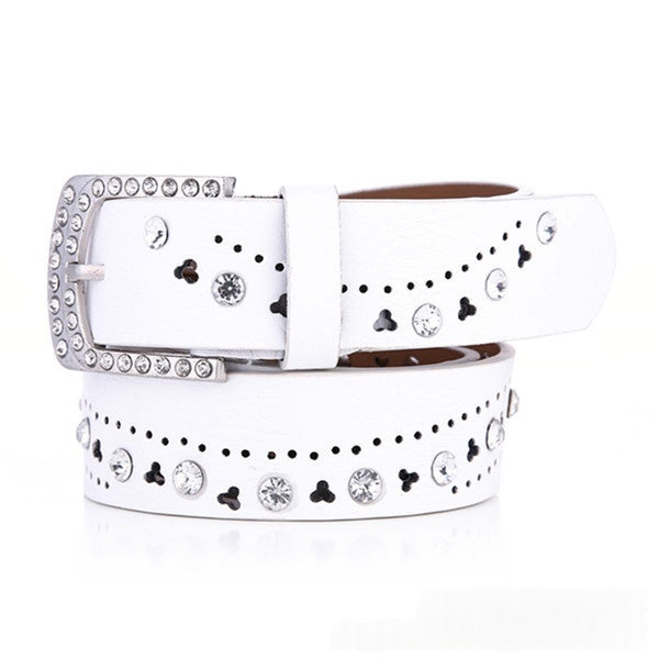 New Womens Belt A Rhinestone-embellished Fashionable Korean-style Hollowed-out Design