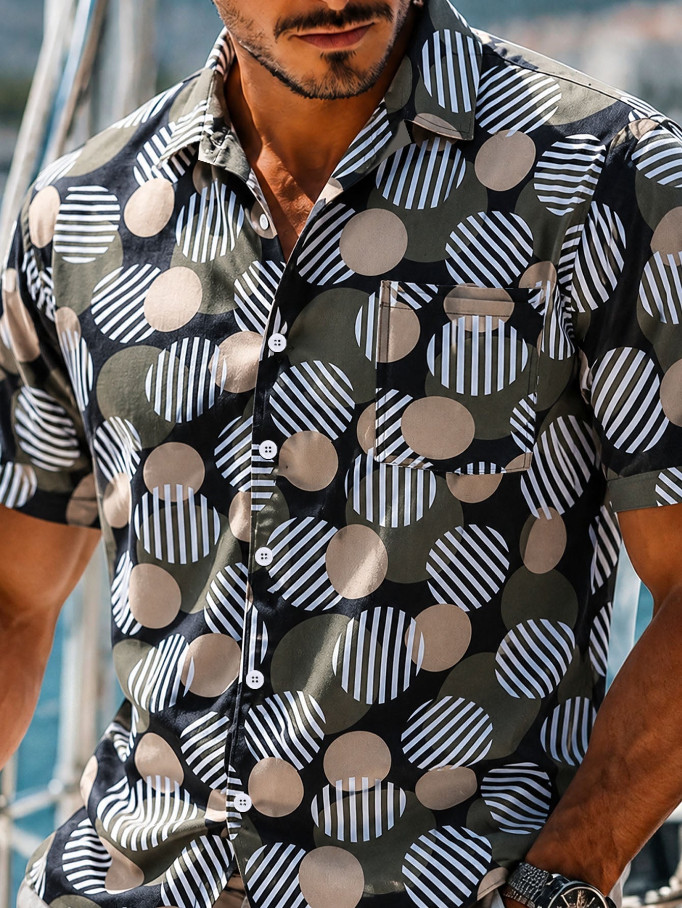Men's Casual Hawaiian Shirt,Vibrant Prints Perfect For Holiday, Outdoor, And Parties
