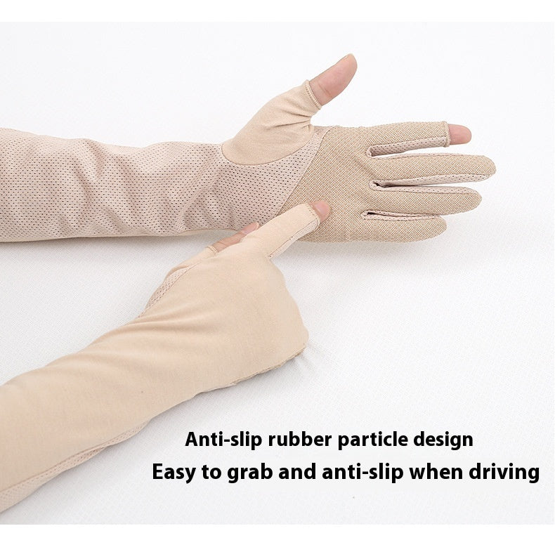 Women's Thin Cotton Sun Protection Gloves
