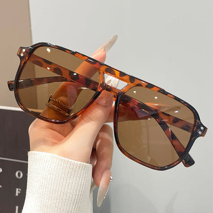 Square Double-bridge Fashionable Sunglasses