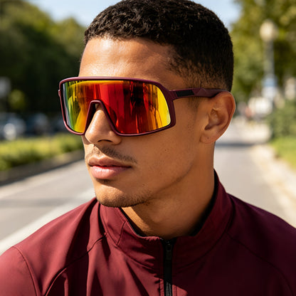 New Colorful Bicycle Windproof Cycling Sunglasses One-Piece Women's Sunglasses European And American Fashion Sports Sunglasses