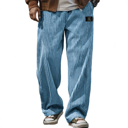 Pocket-embroidered Black-label Loose Straight-leg Casual Pants