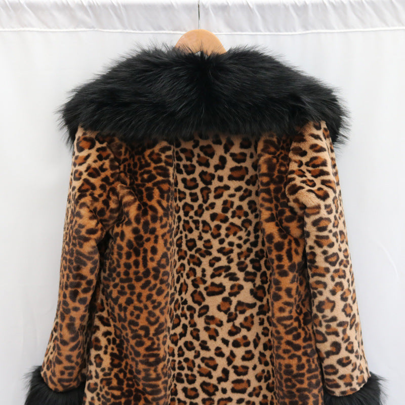 Womens Coat With A Large Fur Collar Warm Trench Coat Loose Fit