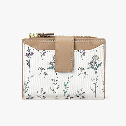 Womens Multifunctional Floral Short Wallet