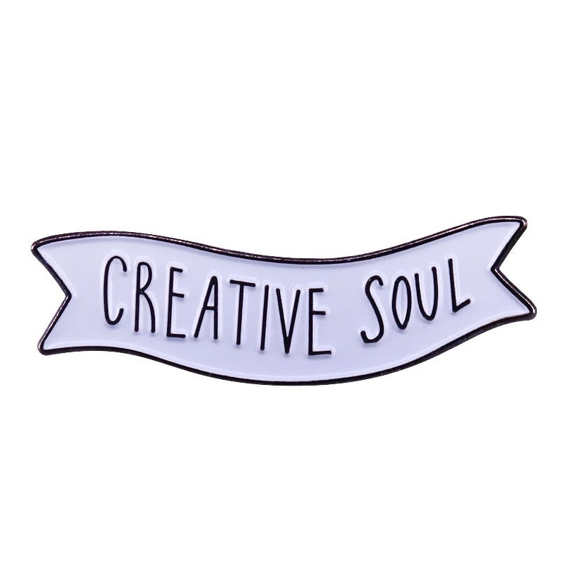 Creative Soul Cartoon Golden M Badge Brooch