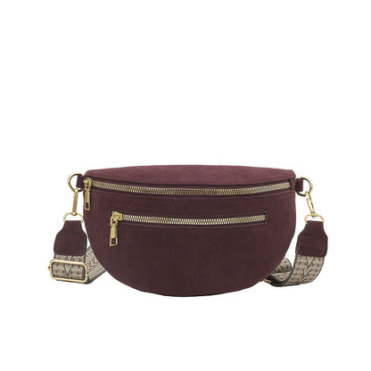 Jacquard Webbing European And American Style PU Leather Crossbody Bag