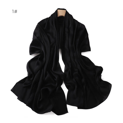 Solid-color Womens Summer Shawl Sunscreen Scarf