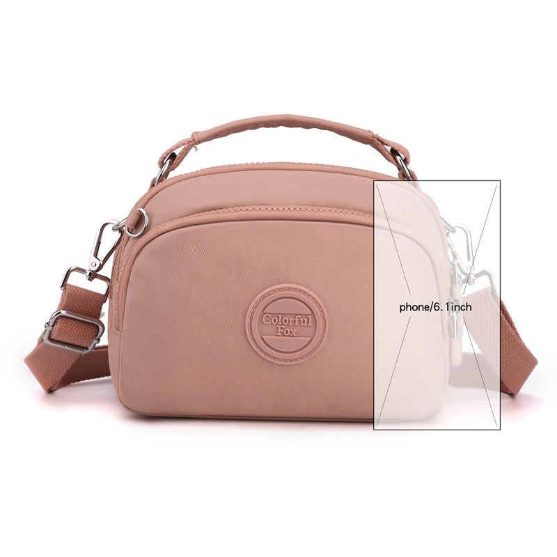 Colorful Fox New Fashion Mobile Phone Bag Women's Multi-Layer Simple Satchel Shoulder Bag Water-Repellent Crossbody Bag