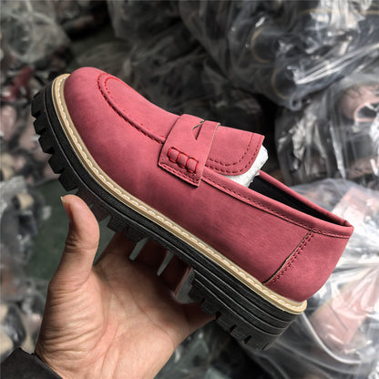 Leather Plus Size Casual Women's Shoes