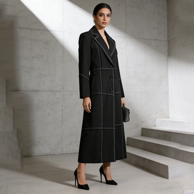 Fashionable Trench Coat European And American British-style Vintage Womens Jacket