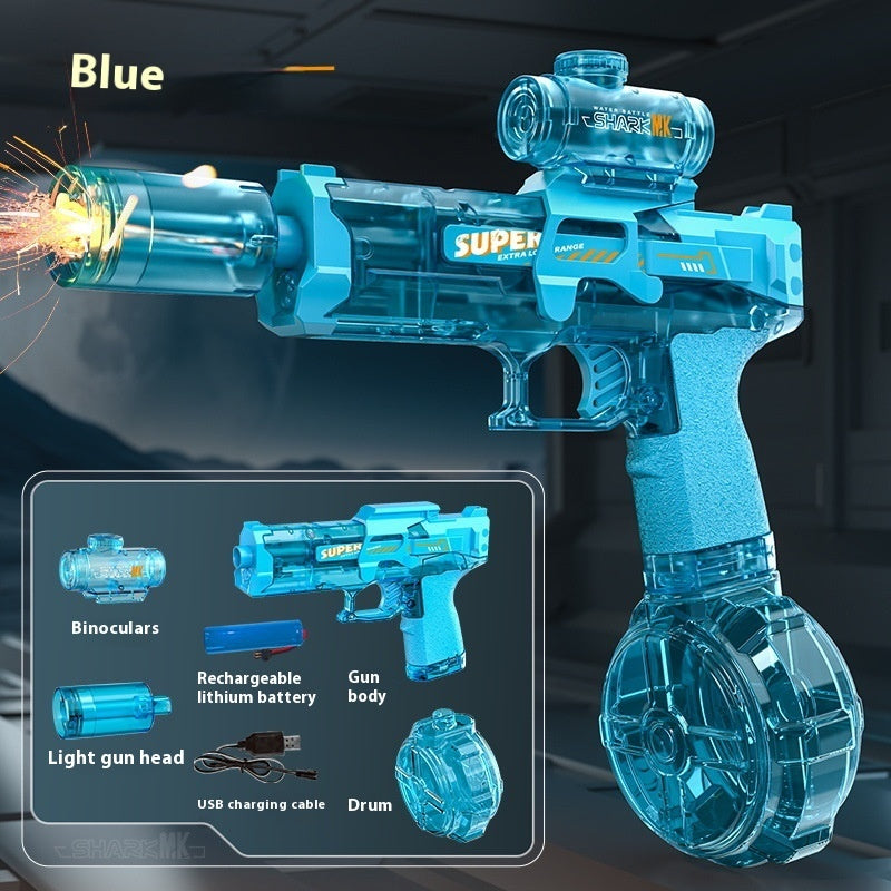 LED Lights Electric Water Guns Children Simulated Shooting Recoil Powerful Automatic Water Spray Gun Kids Summer Outdoor Toys