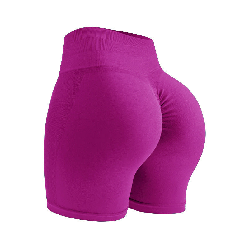 Nude Feeling Seamless High Rise Tight Gym Shorts Peach Hip Sculpting Three Length Yoga Running Workout Shorts For Women