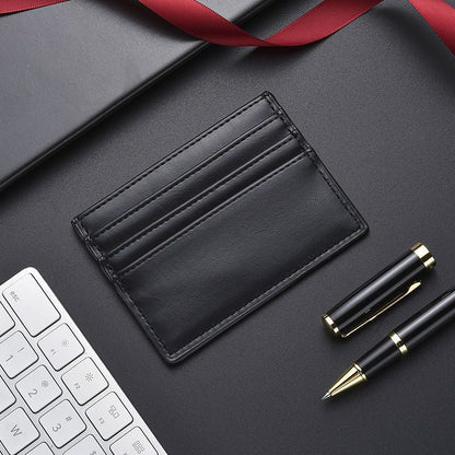 Sleek Ultra-thin Leather Card Holder