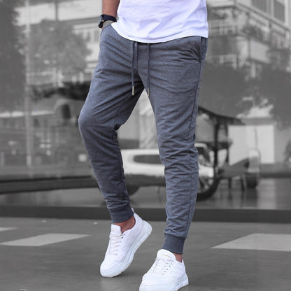 Casual Sporty Lightweight Breathable American-style Solid-color Slim-fit Pants