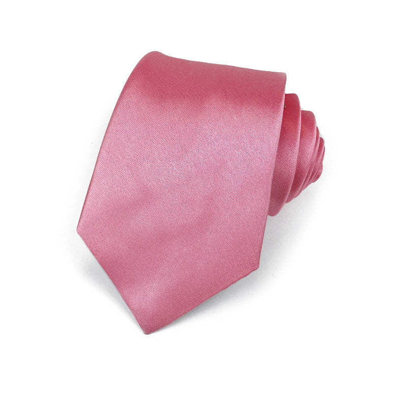 Mens 8cm Hand-Tied Tie Solid Color Tie Plain Color