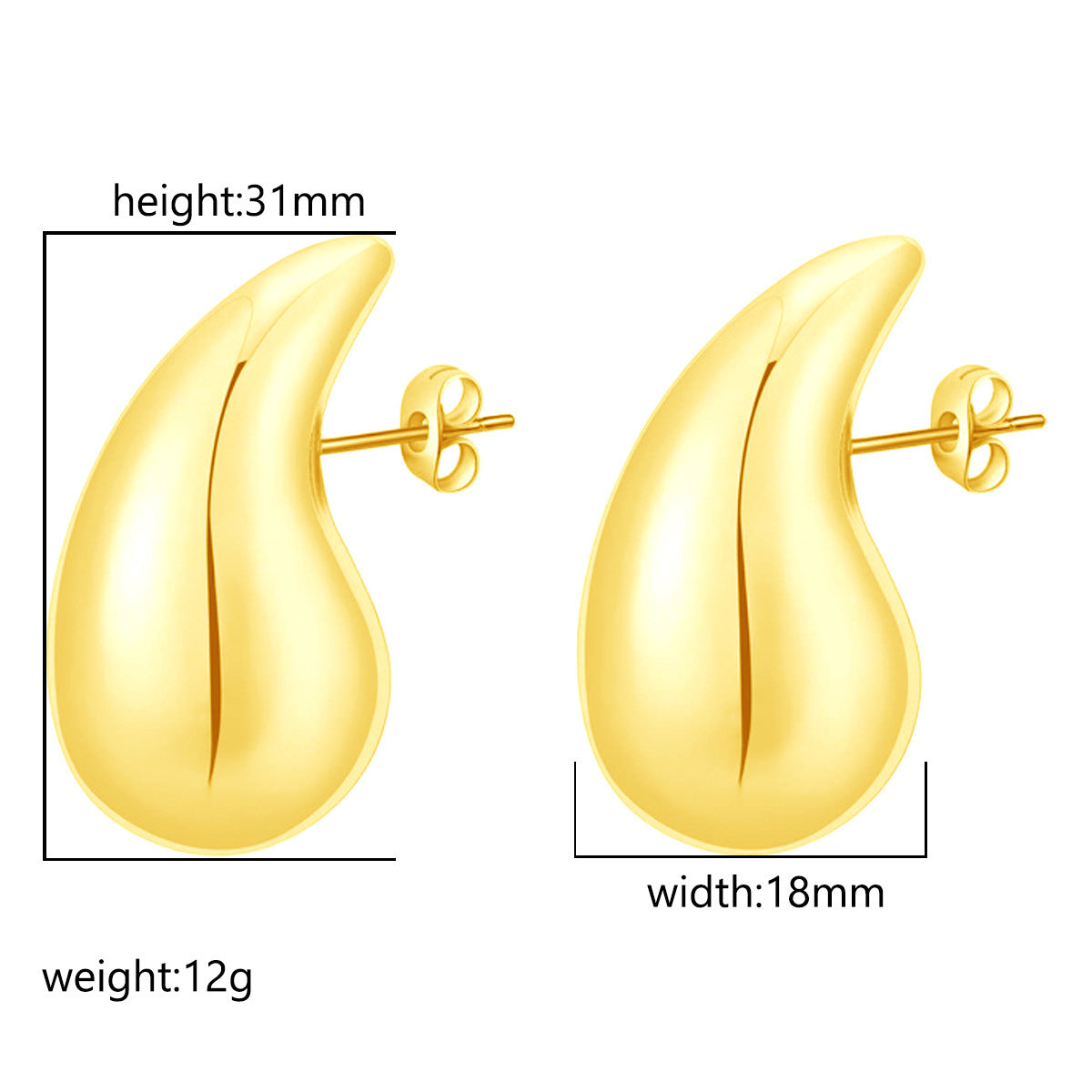 Women's Fashion Stainless Steel Droplet Earrings