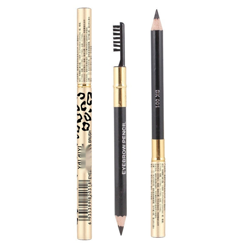 Yalaiyi Eyebrow Pencil Leopard Print Eyebrow Pencil Kuaishou And Douyin Live Broadcast Hot Selling Waterproof Distinct Look Wild Eyebrow Pencil