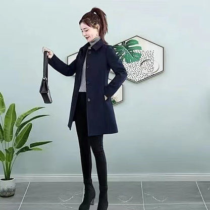 Womens Midi-length Plaid Trench Coat For Petite Figures