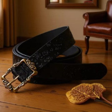 New Vintage Embossed Belt Womens Fashion Accessory
