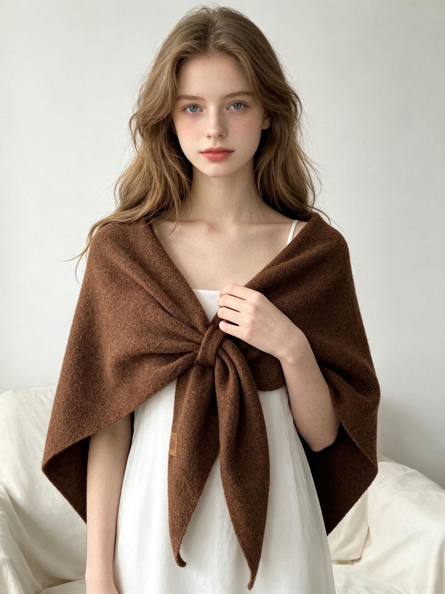 Wool Large Triangle Scarf Shawl