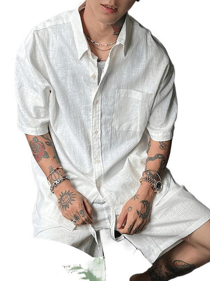 Old-money-style Linen Casual Suit For Men Summer Lightweight