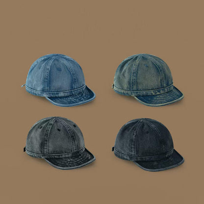 Japanese-style Retro Water-washed Gradient Brimmed Baseball Cap, Cool And Unique Glossy Board-aged Soft-top Baseball Cap With A Floppy Brim