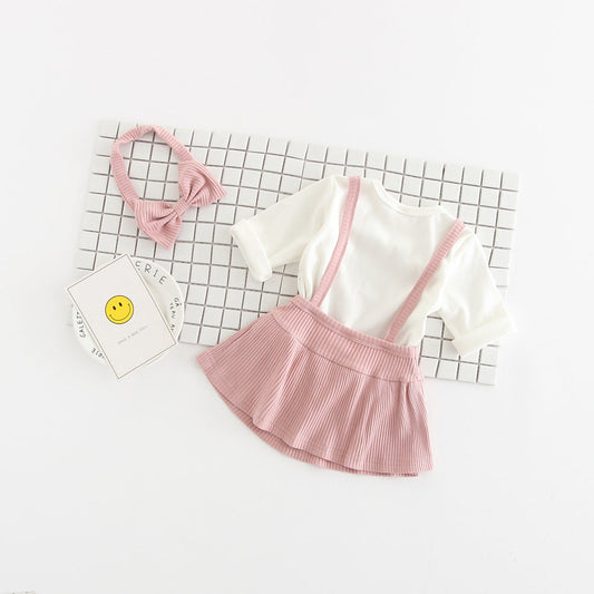 Baby Clothes Girls Fall Newborn Children Cotton Baby Romper Dress Up Clothing Three Sets