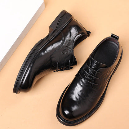 Leather Shoes For Men Genuine Leather Casual Business Formal Breathable With Thick Soles