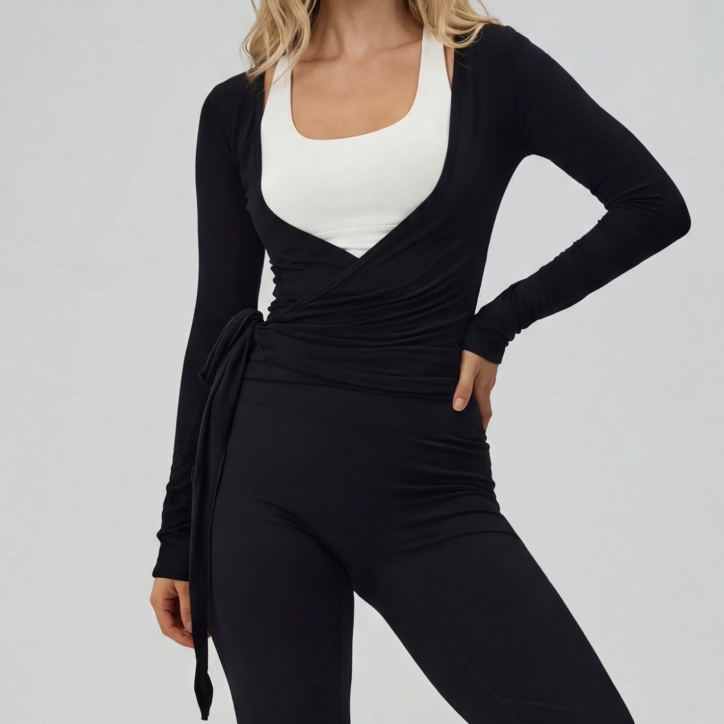 Mesh Breathable Outdoor Long-sleeve V-neck
