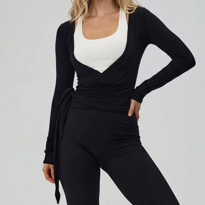 Mesh Breathable Outdoor Long-sleeve V-neck