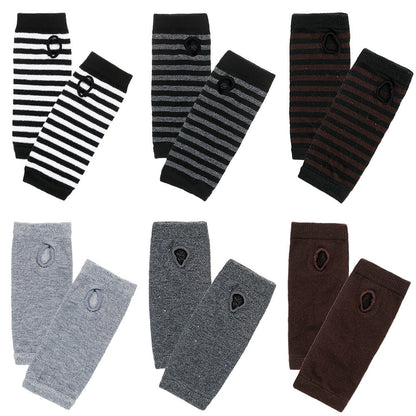 Knitted Finger-leaking Gloves Striped Thin