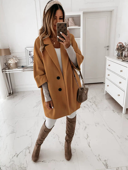 Winter Fashion Lapel Pocket Jacket For Women