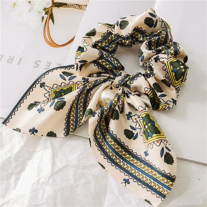 Pearl Bow Hair Rope