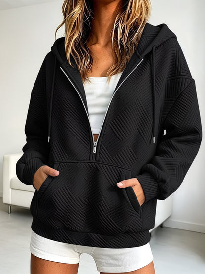 Womens Loose-fit Hoodie With A Drawstring Hood