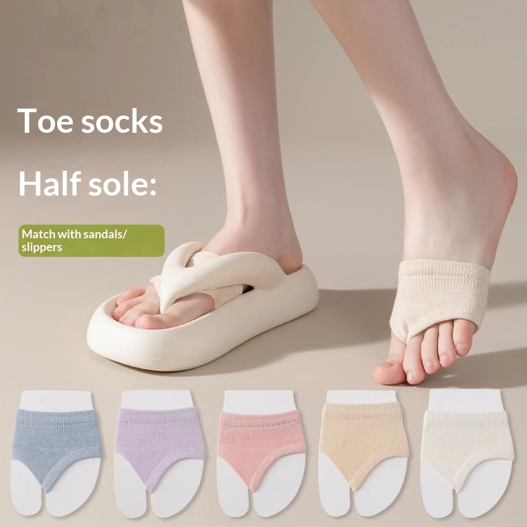 Womens Half-sock Forefoot Non-slip Invisible Flip-flops