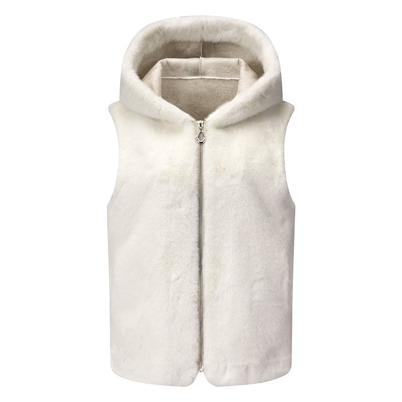 Womens Warm Hooded Vest Coat For Autumn And Winter
