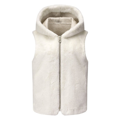 Womens Warm Hooded Vest Coat For Autumn And Winter