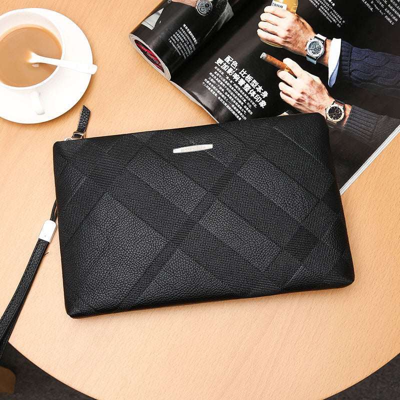 Mens Stylish Soft-leather Casual Large-capacity Clutch Bag