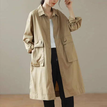 Mid-length Chic Cotton-linen Utility Jacket That The