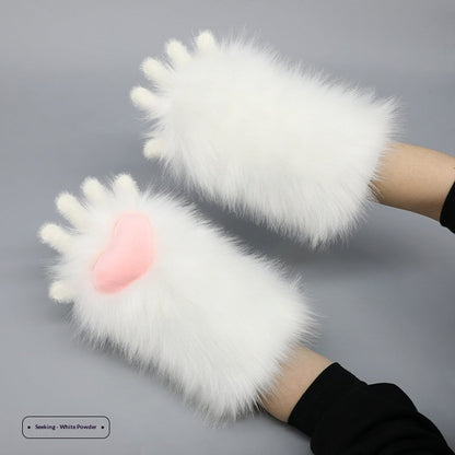 Plush-style Animal Costume Claw Gloves For Women