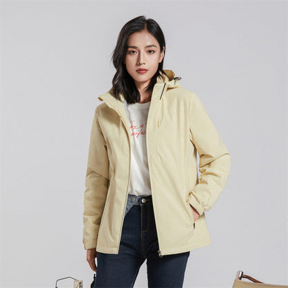 Couple Single-layer Jacket Windproof Sports Fleece-lined Padded Overalls