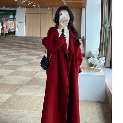 Double-faced Wool Coat A Versatile Mid-length Womens Overcoat For Fall And Winter Perfect For Petite Figures