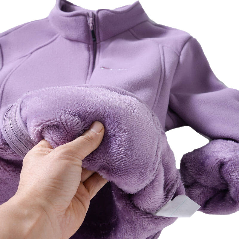 Women's Fleece Lined Polar Fleece Jacket Windproof Warm Stand Collar Sweatshirt For Outdoor Sports Casual Wear