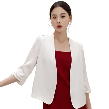 Five-Quarter-Sleeve Versatile Short Blazer For Women