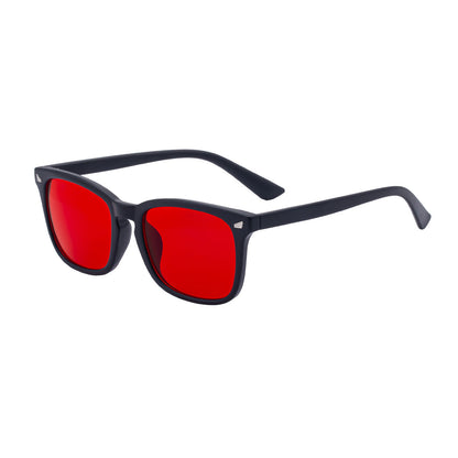2026 New Style Sleep Glasses Square Frame Sunglasses For Men, Personalized Anti-Blue Light Color-Changing Red Lenses, Outdoor Sun Protection Sunglasses For Men