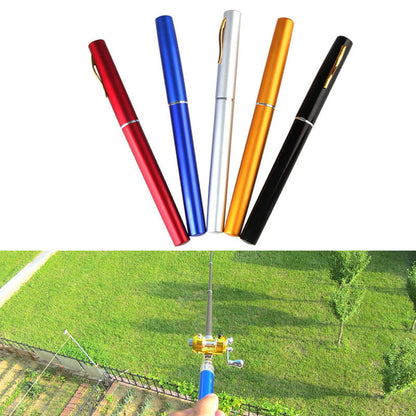 Mini Ice Fishing Pen Rod with Drum Set